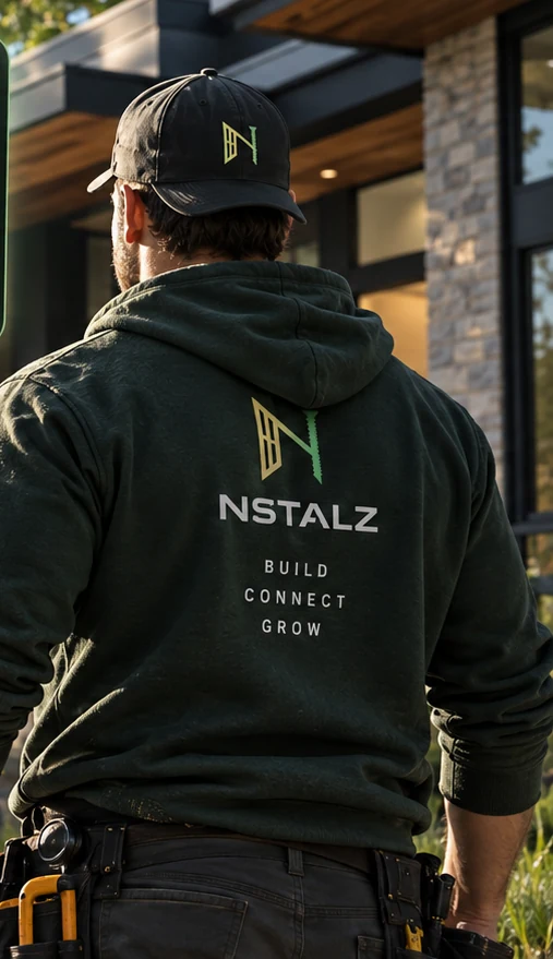 Illustrative Installer looking toward a new construction project